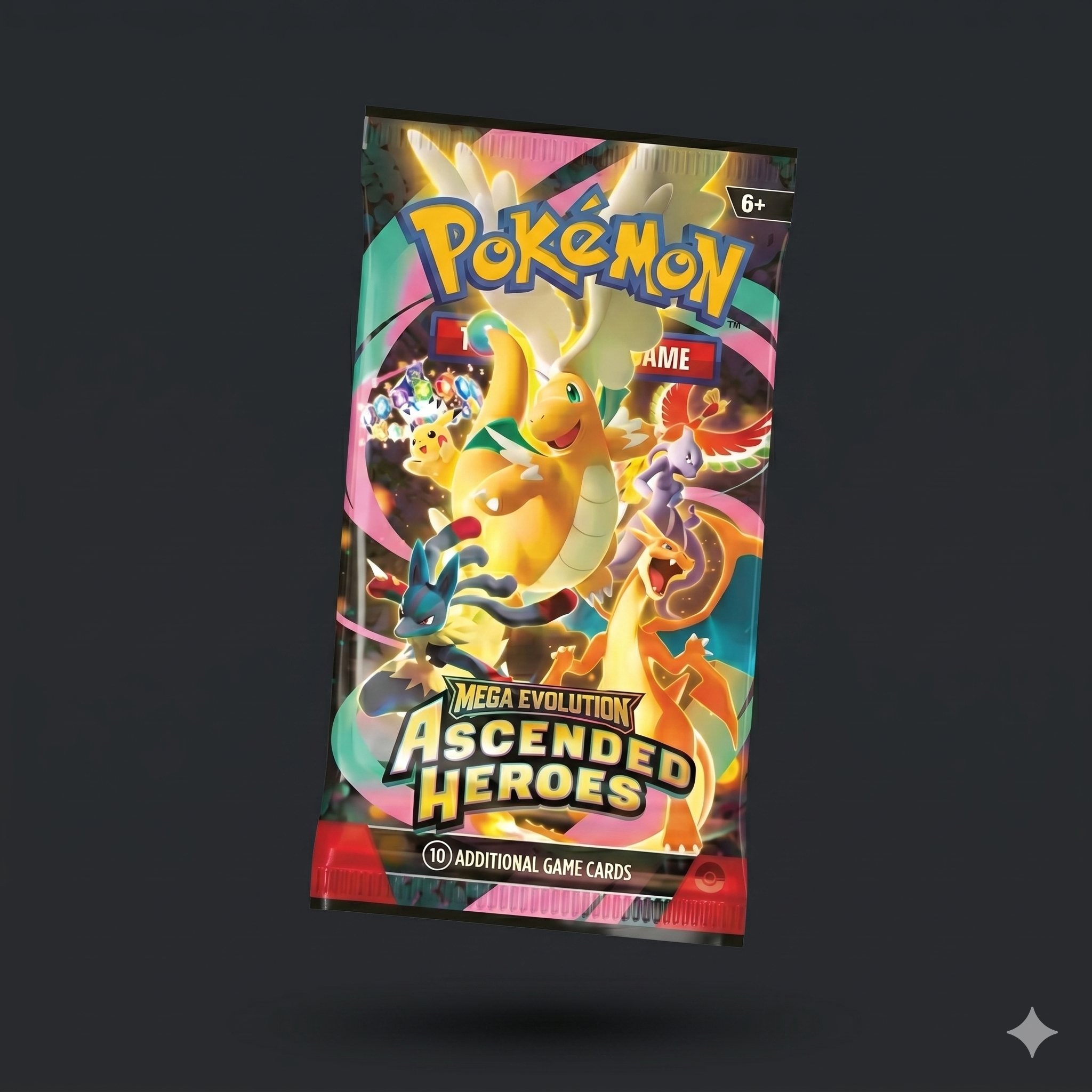 Pokémon TCG Mega Evolution — Ascended Heroes booster pack featuring Stellar Pikachu